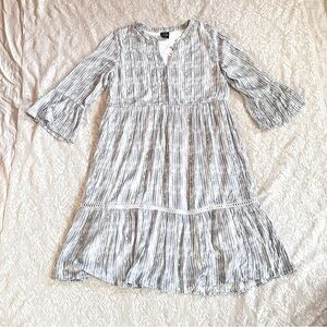 NWT Calstyle striped 3/4 sleeve midi dress